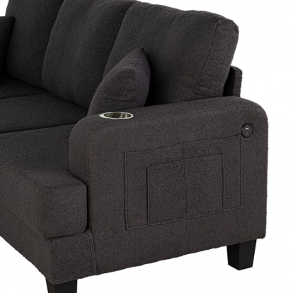 Furniture Of America Cinderford Contemporary Dark Gray Sofa Model SL6936DG-SF-PK