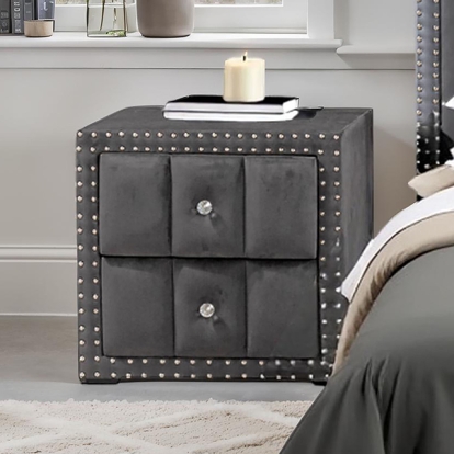 Furniture Of America Farese Contemporary Dark Gray Nightstand Model SL7001DG-N