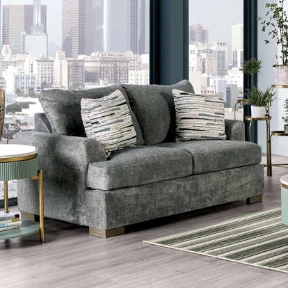 Furniture Of America Leytonstone Transitional Gray Loveseat Model SM1208-LV