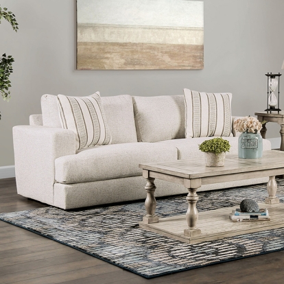 Furniture Of America Flintshire Transitional Beige Sofa Model SM1210-SF