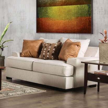Furniture Of America New Meadows Transitional Sand/Caramel Loveseat Model SM1214-LV