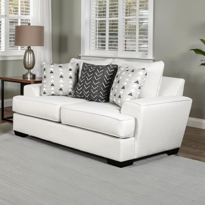 Furniture Of America Hyde Park Transitional Gray Loveseat W/ Pillows Model SM1254-LV