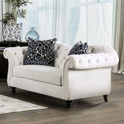 Furniture Of America Antoinette Glam White Loveseat Model SM2228-LV