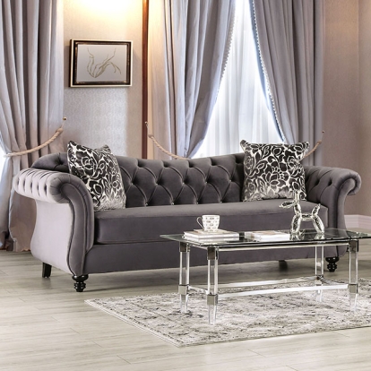 Furniture Of America Antoinette Glam Gray Sofa Model SM2229-SF