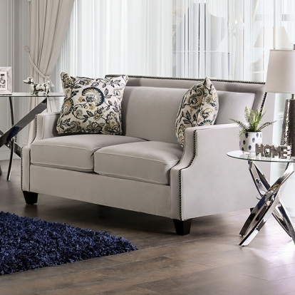 Furniture Of America Montecelio Transitional Light Gray/Navy Loveseat Model SM2270-LV