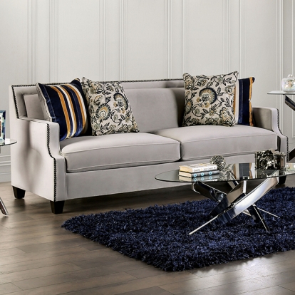 Furniture Of America Montecelio Transitional Light Gray-Navy Sofa Model SM2270-SF