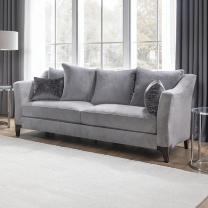 Furniture Of America Goshen Transitional Fabric, Foam, Solid Wood Light Gray Sofa | SM2294LG-SF