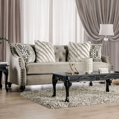 Furniture Of America Ezrin Transitional Light Brown Sofa Model SM2668-SF