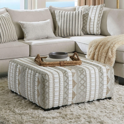 Furniture Of America Clapham Contemporary Beige-Ivory Ottoman Model SM5125-OT