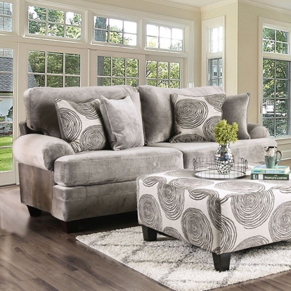 Furniture Of America Bonaventura Transitional Gray-Pattern Sofa Model SM5142GY-SF