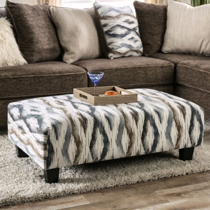 Furniture Of America Kempston Contemporary Microfiber, Solid Wood Multi Ottoman | SM5155-OT