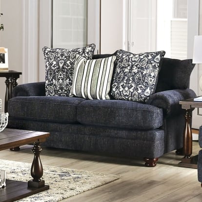 Furniture Of America Hadleigh Transitional Navy Loveseat Model SM5157-LV