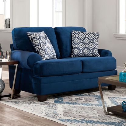 Furniture Of America Waldstone Transitional Navy Loveseat Model SM5176-LV