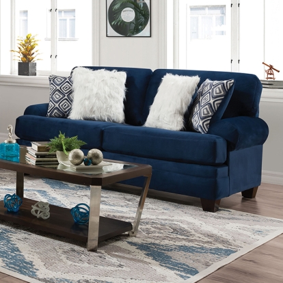 Furniture Of America Waldstone Transitional Navy Sofa Model SM5176-SF