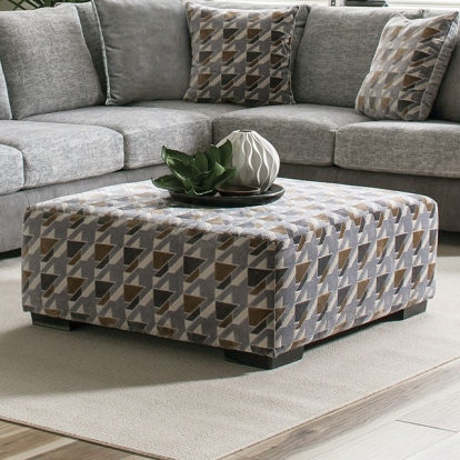 Furniture Of America Alannah Transitional Light Gray-Gray-Brown Ottoman Model SM5184-OT