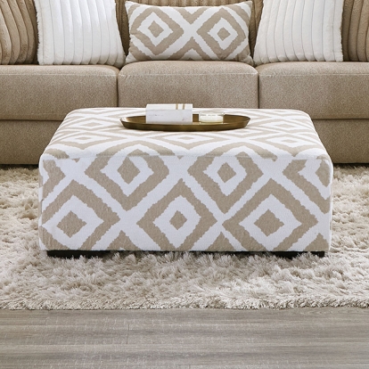 Furniture Of America Loughlin Transitional Light Brown-Ivory Ottoman Model SM5193-OT