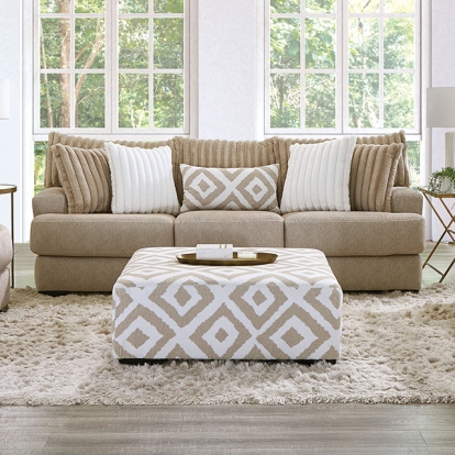 Furniture Of America Loughlin Transitional Light Brown Sofa Model SM5193-SF