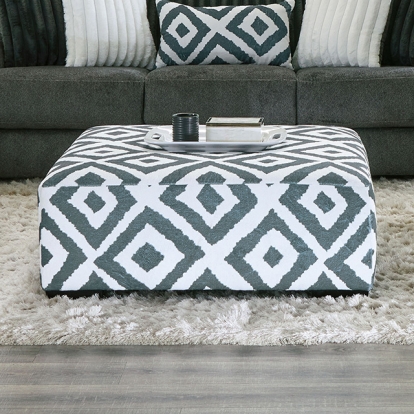 Furniture Of America Loughton Transitional Gun Metal/Ivory Ottoman Model SM5195-OT