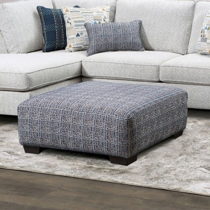 Furniture Of America Chepstow Contemporary Linen-Like, Solid Wood, Others Multi Ottoman | SM5402-OT