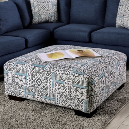Furniture Of America Bayswater Contemporary Chenille Multi Ottoman | SM5410-OT
