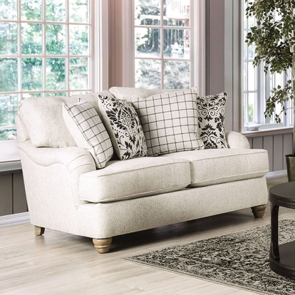 Furniture Of America Mossley Transitional Ivory Loveseat Model SM6090-LV