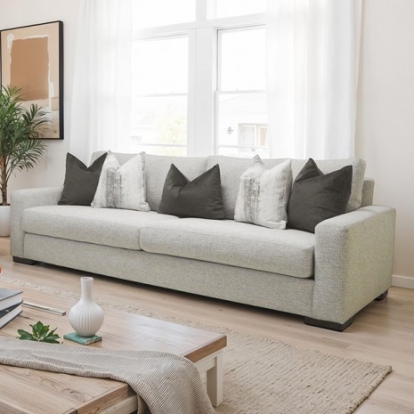 Furniture Of America Romsey Transitional Fabric, Fiber, Foam, Solid Wood, Others Light Gray Sofa | SM6093-SF