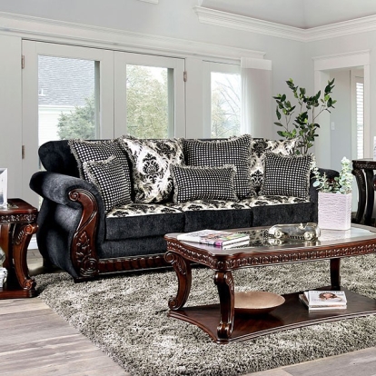 Furniture Of America Whitland Traditional Dark Gray Sofa Model SM6218-SF