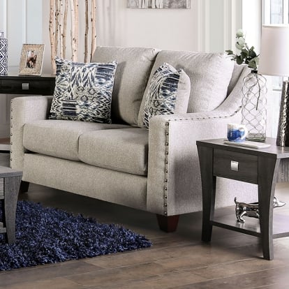 Furniture Of America Stickney Transitional Light Gray/Navy Loveseat Model SM6441-LV