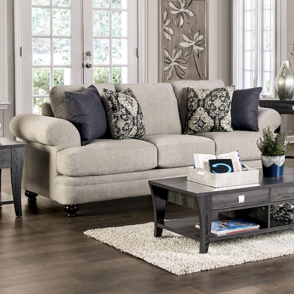 Furniture Of America Miramar Transitional Beige-Charcoal Sofa Model SM6442-SF