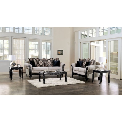 Furniture Of America Molfetta Traditional Light Brown-Black Loveseat Model SM7304-LV