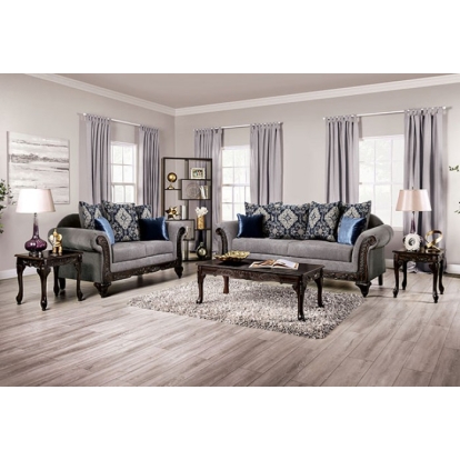 Furniture Of America Gustavo Traditional Gray-Walnut Loveseat Model SM7306-LV