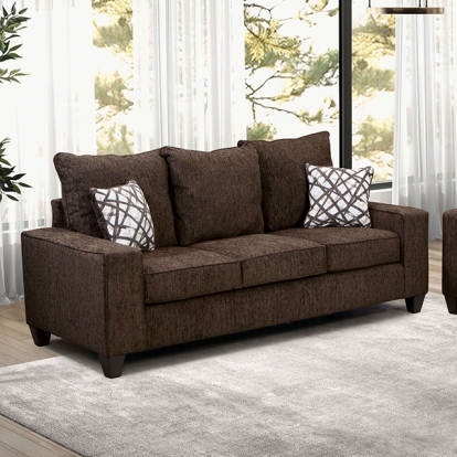 Furniture Of America West Acton Contemporary Chocolate Sofa Model SM7330-SF