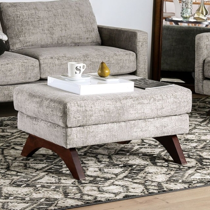 Furniture Of America Harlech Mid-Century Modern Gray Ottoman Model SM8004-OT
