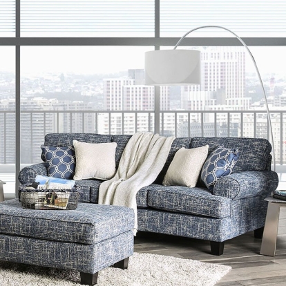 Furniture Of America Pierpont Transitional Blue Sofa Model SM8010-SF