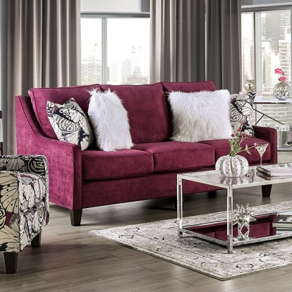 Furniture Of America Jillian Transitional Plum/Ivory/White Sofa Model SM8016-SF