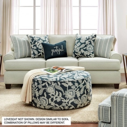 Furniture Of America Porthcawl Transitional Chenille, Solid Wood Ivory Loveseat | SM8190-LV