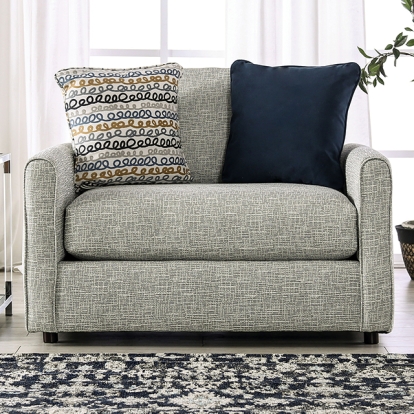 Furniture Of America Chancery Transitional Gray/Navy Chair And Half Model SM8194-CH