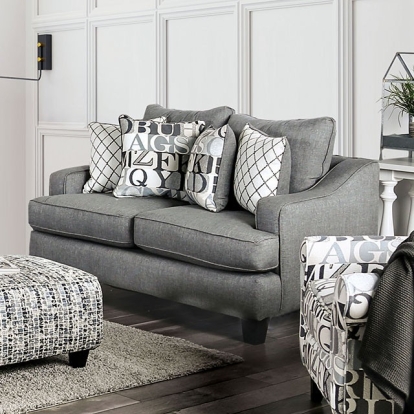 Furniture Of America Verne Transitional Bluish Gray Love Seat Model SM8330-LV