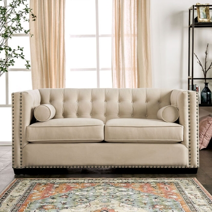Furniture Of America Elliot Transitional Beige Loveseat Model SM9116-LV