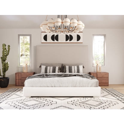 Nova Domus Sogno Italian Modern Beige Fabric High Headboard Bed Beige Bed 80034|80033 VGAC-SOGNO-BED-HH