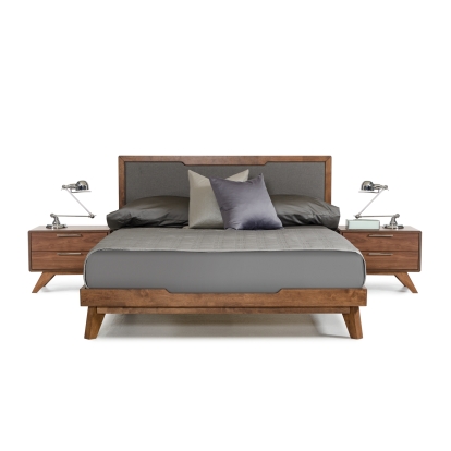 Nova Domus Soria Mid-Century Grey & Walnut Bedroom Set Walnut Bedroom Set 72076|72077|75352 VGMASORIA-SET