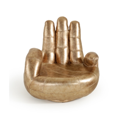 Lamod Italia Sosia Modern Gold Italian Leather Hand Accent Chair Other Lounge Chair 70640 VGNTSOSIA-GLD