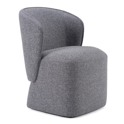 Modrest Souza Modern Grey Fabric Swivel Dining Chair Grey Dining Chair 82203 VGKK-KF.Y1256-GRY