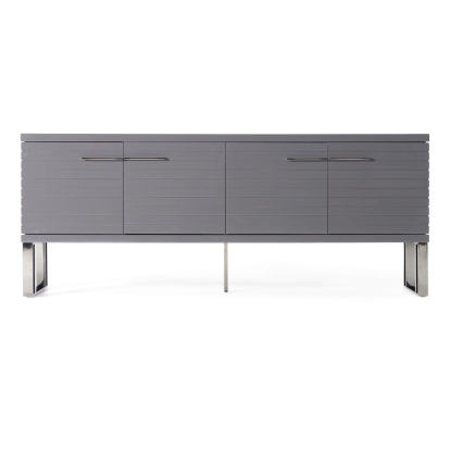 Modrest Splendor Grey High Gloss Slatted Buffet Grey Buffet 78067 VGVCG20256-GRY-BUF