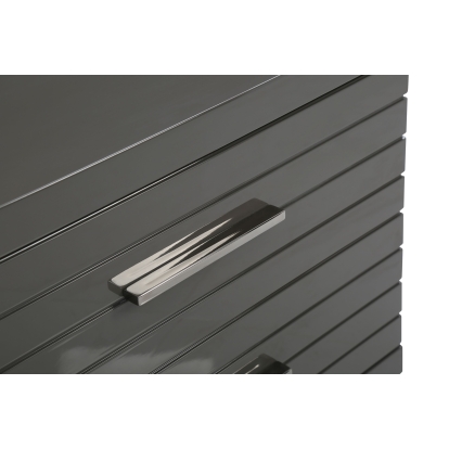 Modrest Splendor Grey High Gloss Slatted Nightstand Grey Nightstand 78062 VGVCN20256-GRY-NS