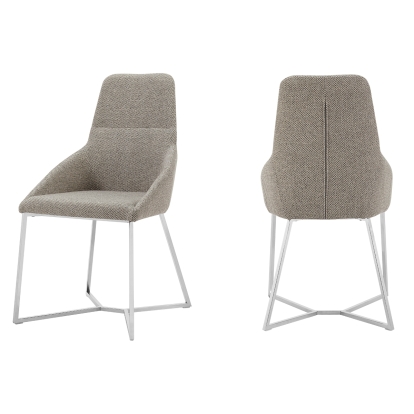 Stark Modern Light Grey Fabric Dining Chair (Set of 2) Grey Dining Chair 73600Z VGEWF3209AA