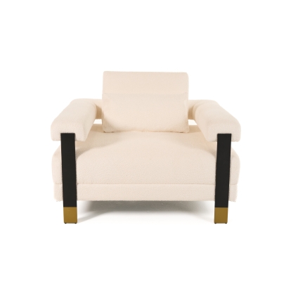Divani Casa Stratford Modern Off-White Fabric Accent Chair Off-White Accent Chair 81898 VGHM-XF530-CHR-IVY