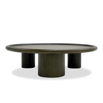 Modrest Strauss Contemporary Brown Ash Round Coffee Table Brown Coffee Table 81039 VGOD-LZ-326C-A-BRN