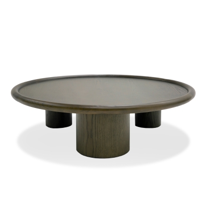 Modrest Strauss Contemporary Brown Ash Round Coffee Table Brown Coffee Table 81039 VGOD-LZ-326C-A-BRN