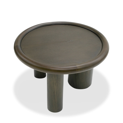 Modrest Strauss Contemporary Brown Ash Round End Table Brown End Table 81040 VGOD-LZ-326C-B-BRN